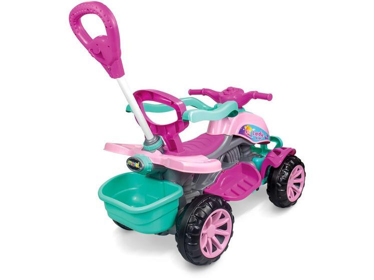 Quadriciclo Infantil a Pedal Lady Star ou Spider - com Empurrador Maral