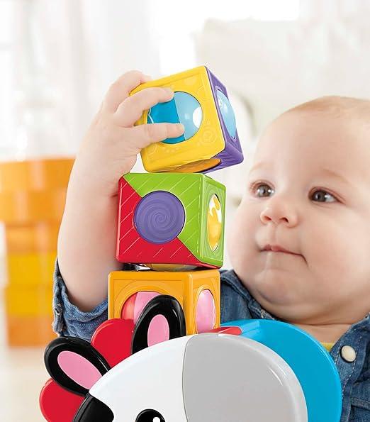 Girafa com Blocos Pick-A-Blocks Fisher-Price + Zebra Blocos Surpresa  Fisher Price + Balde Primeiros Blocos Fisher-Price