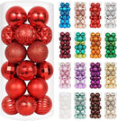 Conjunto de enfeites de bola de Natal inquebráveis de 24 quilates para bolas de árvore de Natal 40 mm1,57 (1,57 pol), vermelho)