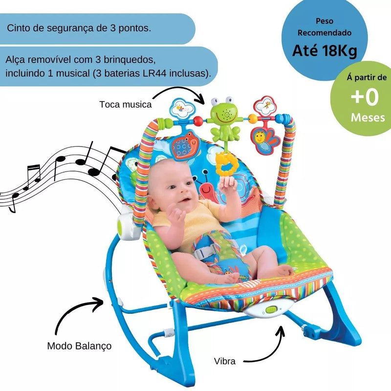 Cadeira De Descanso Musical Funtime Maxi Baby Vibratória