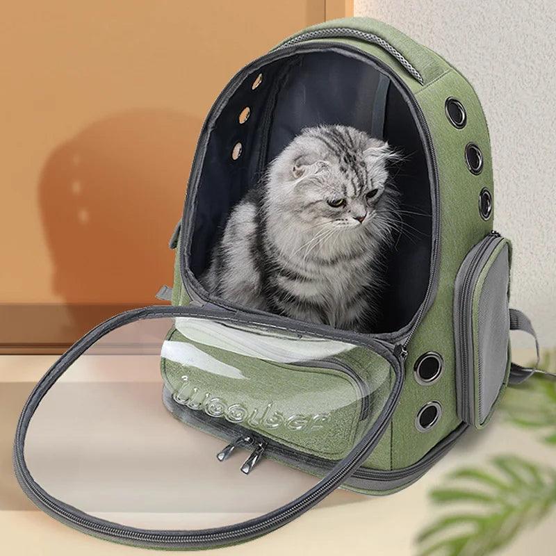 Mochila Transportadora Transparente para Gatos e Cães Pequenos - Respiração Garantida