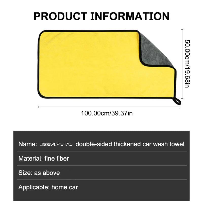 Toalha de Microfibra Premium SEAMETAL - Absorvente e Sem Resíduos para Lavagem e Secagem de Carros