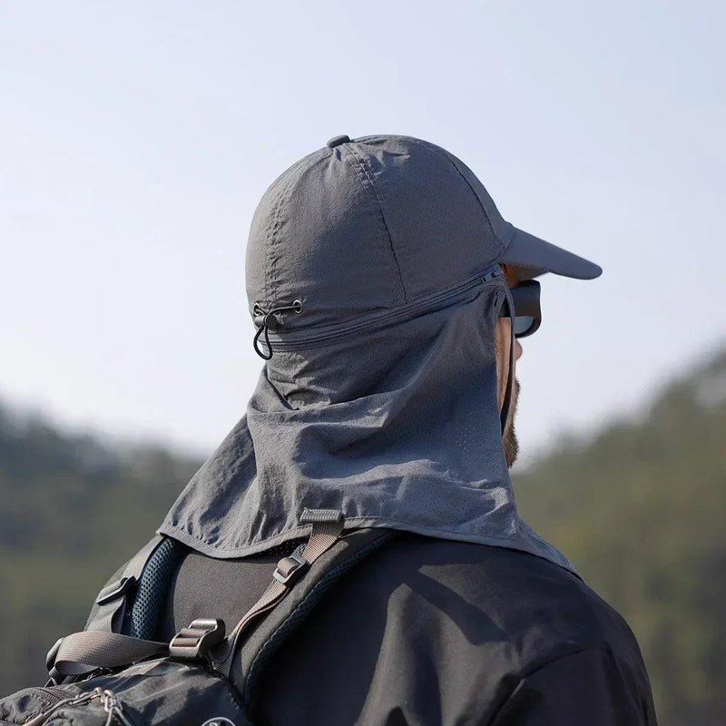 Boné de Proteção Solar com Lenço Detachável - Unissex para Pesca, Ciclismo e Atividades ao Ar Livre