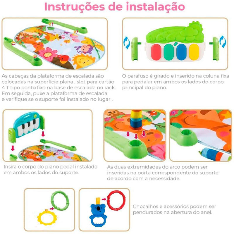 Tapete Ginásio baby Atividade Musical Piano Interativo Bebe - LYZ BABY TOY