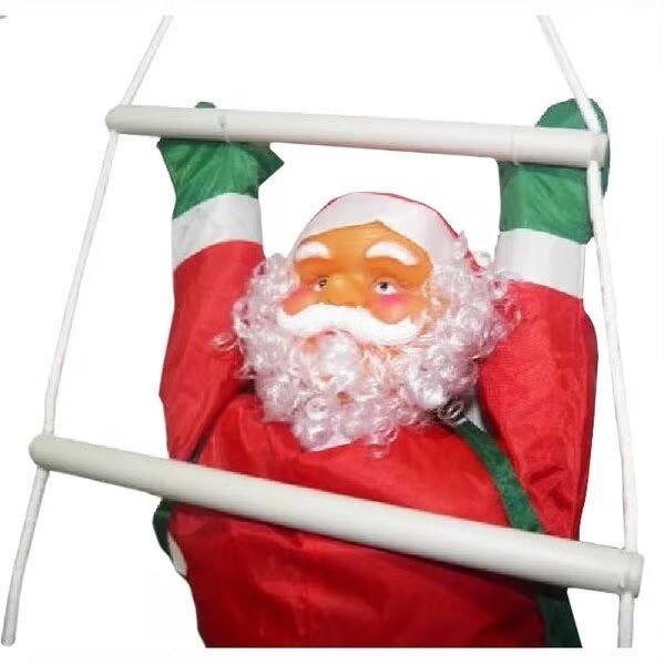 Papai Noel Subindo Escada 31x25x8 Grande Enfeite Natalino Decoração De Natal
