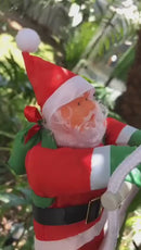 Papai Noel Subindo Escada 31x25x8 Grande Enfeite Natalino Decoração De Natal