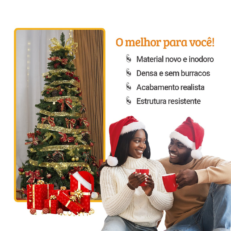 Arvore de Natal Pinheiro Tradicional 1,5m 1,8m 2,1m 400 800 1000 Galhos Ajustável Hastes Flexíveis Decoração de Natal