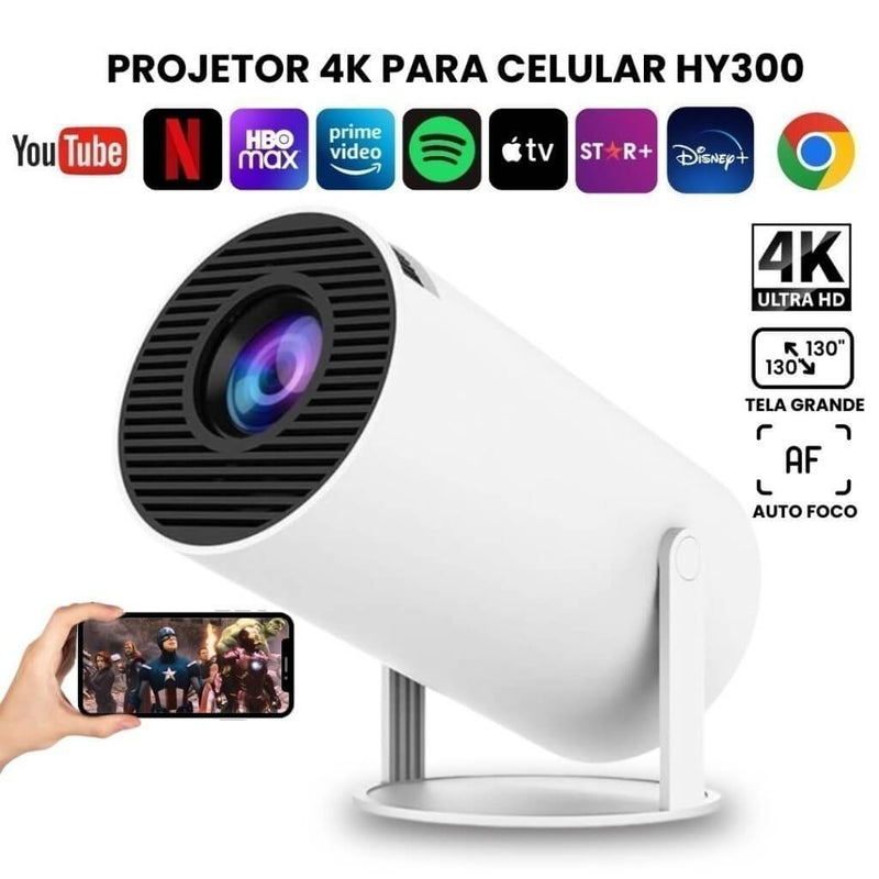 CineBeam™ Projetor 4K HD 150" | Wi-Fi, Bluetooth, Celular, TV Box, Xbox, PS, PC – Pronta Entrega