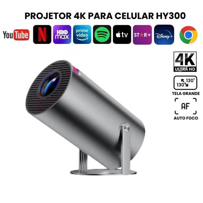 CineBeam™ Projetor 4K HD 150" | Wi-Fi, Bluetooth, Celular, TV Box, Xbox, PS, PC – Pronta Entrega