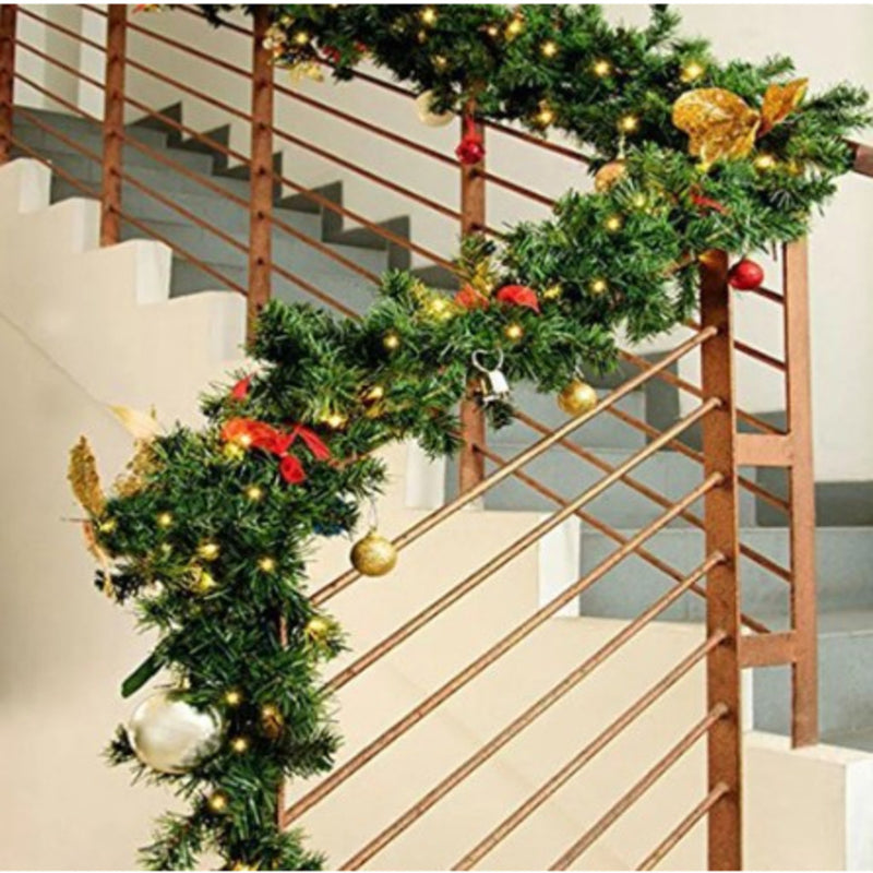 Festão Aramado Galhos Verde Cru Enfeite de Natal